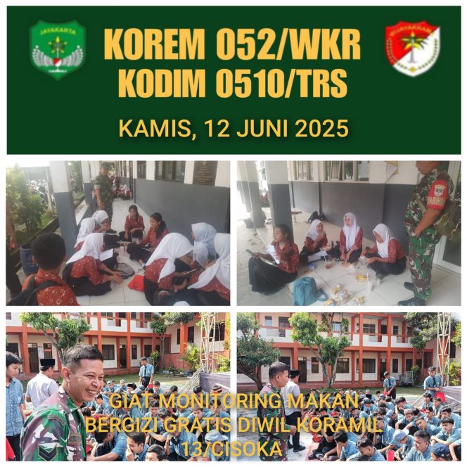 
					Babinsa Desa Cisoka Dampingi Pendistribusian Program MBG