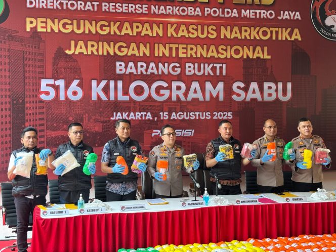 
					Polda Metro Jaya Gagalkan Peredaran 516 Kg Sabu via E-Commerce dan Medsos