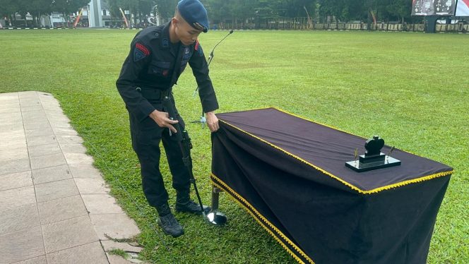 
					Gegana Satbrimob Polda Jabar Amankan Upacara Penutupan PAG 2025 di Setukpa Sukabumi