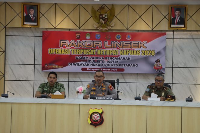 
					Polres Ketapang Gelar Rakor Lintas Sektoral Operasi Ketupat Kapuas 2026 untuk Pengamanan Idul Fitri 1447 H