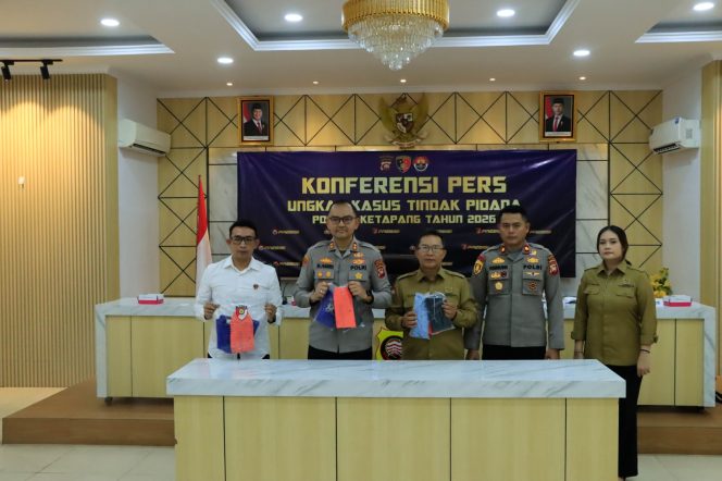 
					Polres Ketapang Gelar Konferensi Pers Ungkap Kasus Perundungan dan Kekerasan Terhadap Anak