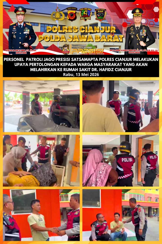 
					Aksi Humanis Polisi, Personel Sat Samapta Polres Cianjur Kawal Ibu Bersalin ke Rumah Sakit