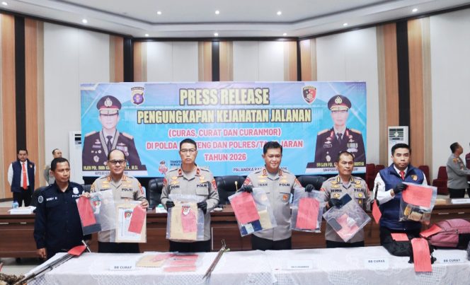 
					Polda Kalteng Ungkap 121 Kasus Kejahatan Jalanan Periode Januari hingga Mei 2026, 233 Tersangka Berhasil Diamankan