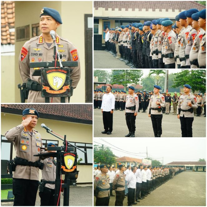 
					Pimpin Apel Pagi Gabungan, Dansat Brimob Tekankan Kesiapsiagaan dan Profesionalisme Personel