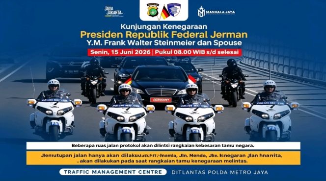 
					Polda Metro Jaya Siagakan 585 Personel Amankan Kunjungan Negara Presiden Jerman, Pengaturan Lalu Lintas Berlaku Situasional