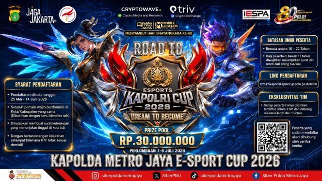 
					Polda Metro Jaya Gelar Road to E-Sport Tournament Kapolda Cup 2026, Wadah Prestasi Generasi Muda