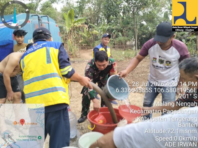 
					Kodim Tigaraksa dan BBWS Salurkan Air ke 150 KK Pagedangan