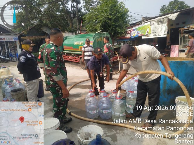 
					Koramil 14/Panongan Berikan Bantuan Air Bersih kepada Warga yang Mengalami Kekeringan