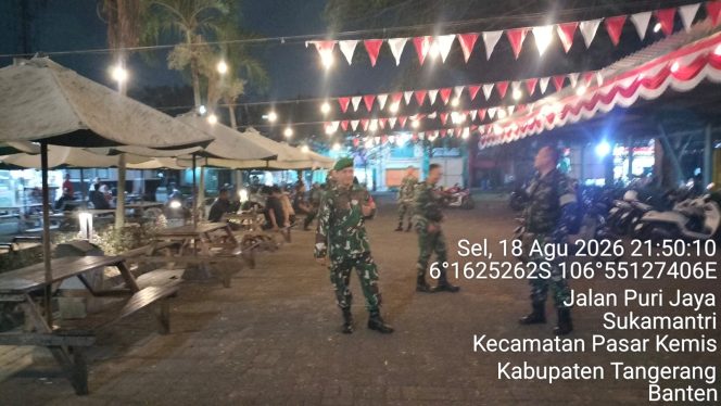 
					Tingkatkan Kamtibmas di Wilayah, Koramil 11/Pasar Kemis Gelar Patroli Malam