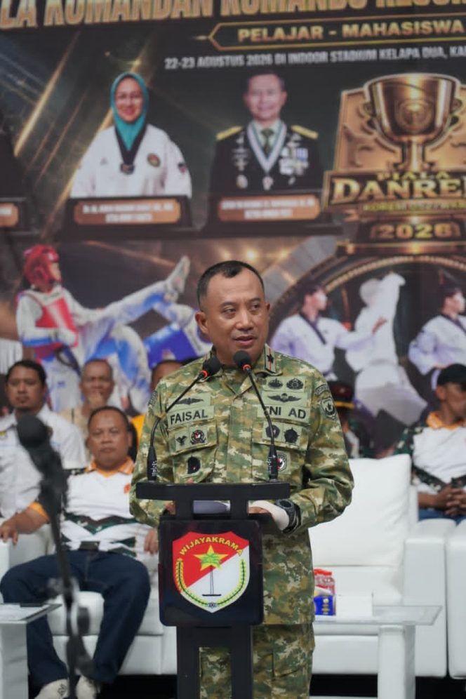 
					Ajang Cetak Atlet Berprestasi, Danrem 052/Wkr Resmi Buka Open Tournament Taekwondo Grade C Nasional Danrem Cup 2026
